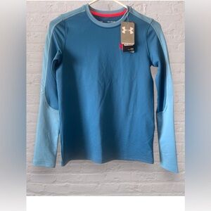 Under Armour Boys ColdGear Crew Neck Long Sleeve Shirt Youth X-Large Blue NWT